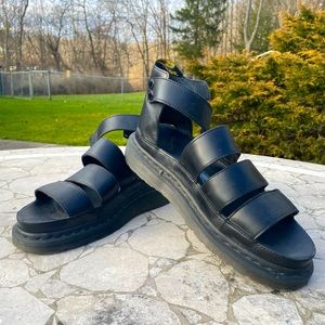 DR. MARTIN- CLARISSA II WOMEN'S LEATHER PLATFORM SANDALS